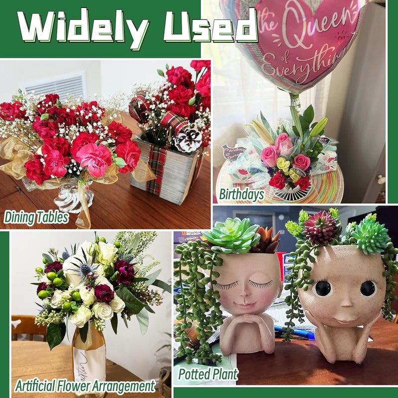 OJYUDD 8 PCS Round Floral Foam,Green Wet Dry Flower Foam,Florist Plant Foam Block for Wedding,Artificial Aisle Flowers,Party Decoration,Fresh Flowers Arrangements - Image 5